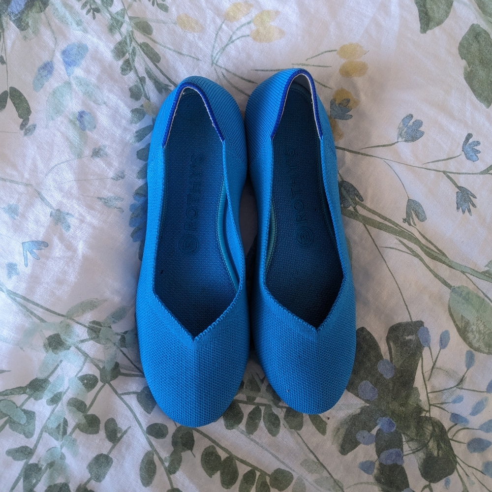Rothys Flats in Peacock Blue 8.5